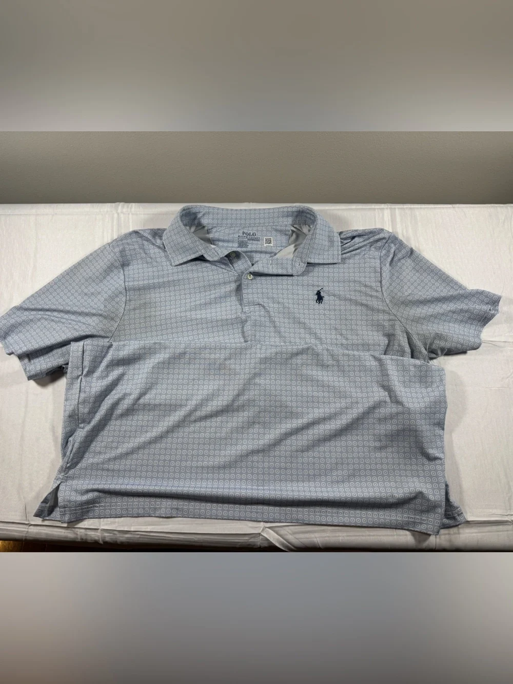 Polo by Ralph Lauren RLX Light Blue Micro-Pattern Short-Sleeve Polo